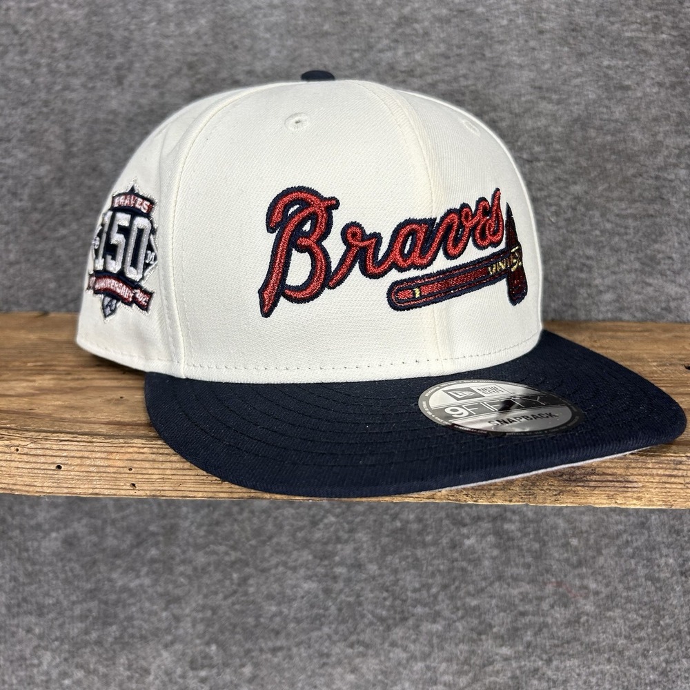 New Era Atlanta Braves Hat 150th anniversary Script Tomahawk 9FIFTY Snapback '21